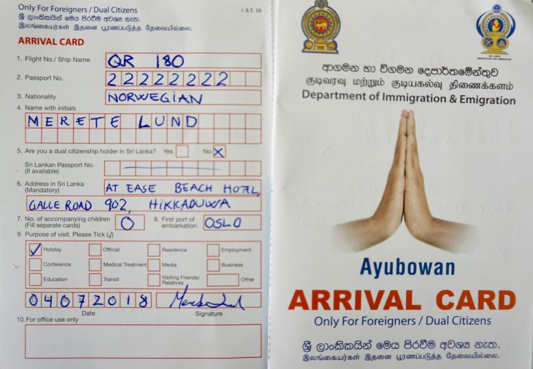 sri lanka travel card